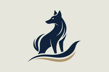 Poster - This logo showcases a sleek, minimalist pet silhouette designed with elegance in mind, Elegant logo with a minimalist pet silhouette, minimalist simple modern vector logo design