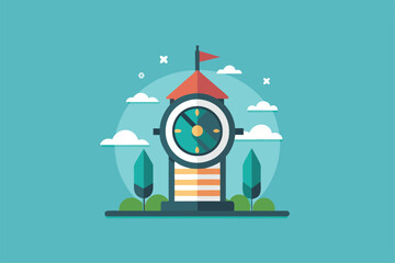 Poster - A creative clock design showcases simplicity with a modern aesthetic, featuring vibrant colors and minimal elements, Embracing simplicity and minimalism to create a timeless and timeless design