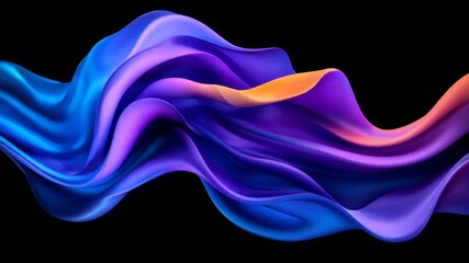 Poster - Colorful wave design flowing dynamically in a dark background with vibrant shades
