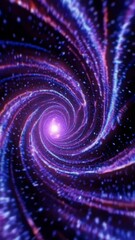 Poster - Vibrant cosmic swirl: journey through a radiant galaxy of spiraling light