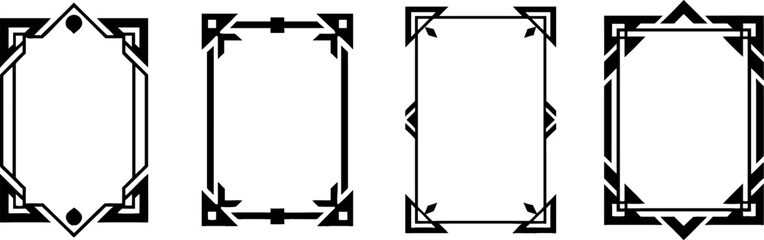 Poster - Set of geometric frames, in art deco style