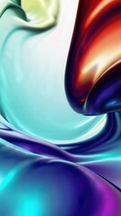 Poster - Vibrant abstract liquid shapes flowing in dynamic colorful motion