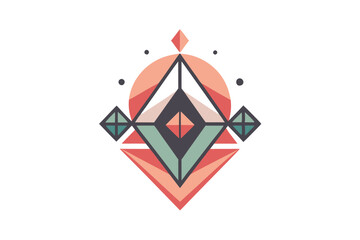 Poster - Stylish geometric shapes blend soft femininity with vibrant colors and sharp angles for a modern aesthetic, Geometric shapes with a touch of femininity, minimalist simple modern vector logo design