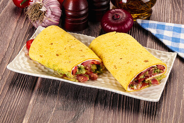 Sticker - Burrito with tuna and vegetables wrap