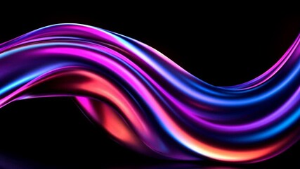 Poster - Colorful waves of light create a mesmerizing visual display in a dark environment