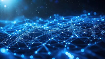 Poster - Abstract digital network connecting glowing points.