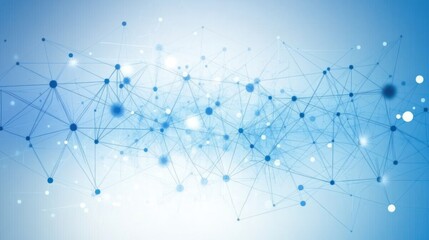 Poster - Abstract network graphic design with interconnected nodes and lines, light blue background, subtle highlights and shadows.