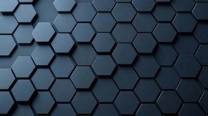 Wall Mural - A textured background featuring interconnected hexagonal shapes in a dark, modern design, providing a sleek and geometric aesthetic.