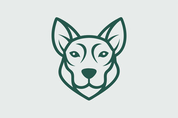Poster - A clean and minimalistic logo outlines a pet dog, suitable for various branding applications, A clean, modern logo featuring the outline of a pair of scissors