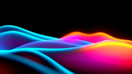 Poster - Colorful waves of light create an immersive display in an artistic environment