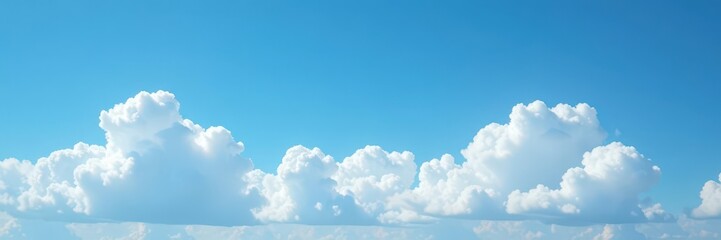 close-up of fluffy white clouds in a deep blue sky , sky, blue, cloud