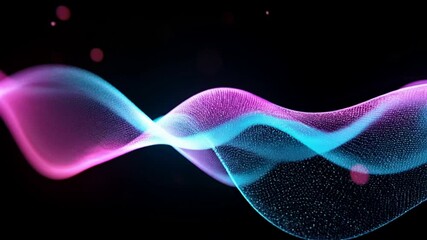 Poster - Colorful waves and light patterns transform a dark background to create a mesmerizing visual display