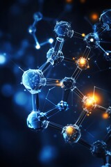 Poster - Molecular structure illuminated against dark background