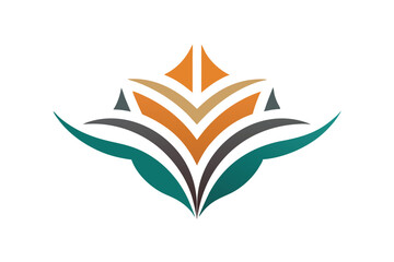 Poster - The logo displays an abstract design with layered shapes in warm and cool colors, conveying elegance, Simple and understated logo incorporating abstract shapes or patterns