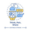© bsd studio - Think, pair, share multi color concept icon. Teamwork planning. Learning strategy, brainstorm. Round shape line illustration. Abstract idea. Graphic design. Easy to use in infographic