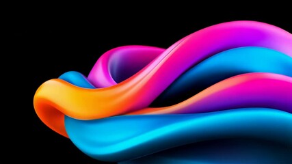Poster - Colorful ribbons of light flow and twist in a mesmerizing display of motion and vibrancy
