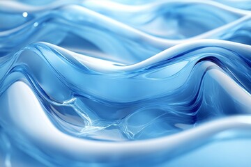 Poster - Fluid movement of crystal clear water capturing light in tranquil waves at midday