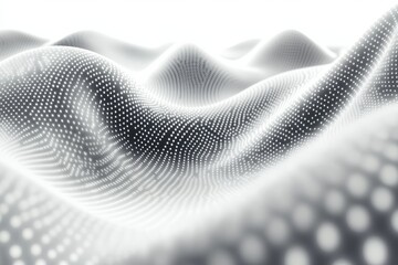 Poster - Abstract representation of flowing waves in monochrome with dotted patterns and smooth contours