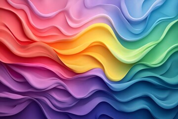 Poster - Colorful abstract waves create a vibrant artistic display with flowing textures and gradients