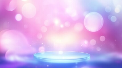 Aufkleber - Abstract Blurred Background with Round Platform for Product Display