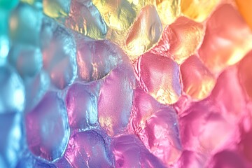 Poster - Colorful iridescent bubbles create a mesmerizing abstract pattern in vibrant hues