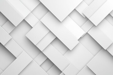 Poster - Layered white squares create a modern, abstract background design for various creative projects and digital applications