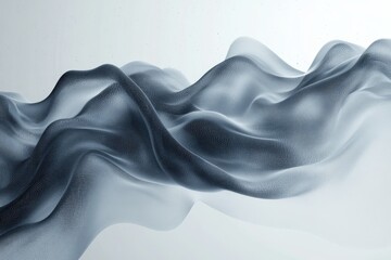 Poster - Abstract swirls of translucent fabric create a sense of motion and depth in a serene environment