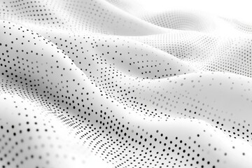 Poster - Flowing patterns of black dots on white fabric create a dynamic visual texture in a studio setting