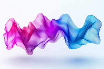 Aufkleber - Colorful abstract waves swirl gracefully, showcasing vibrant hues of pink and blue against a light background