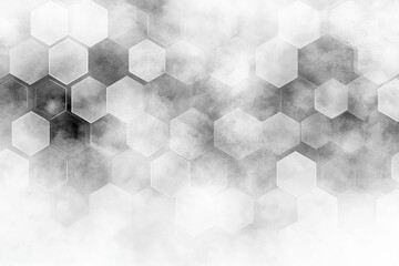 Poster - Hexagonal pattern creates a modern and abstract design with shades of gray and white