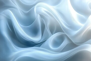 Poster - Soft, flowing fabric draping gracefully in light hues creates an elegant and calming visual in artistic design