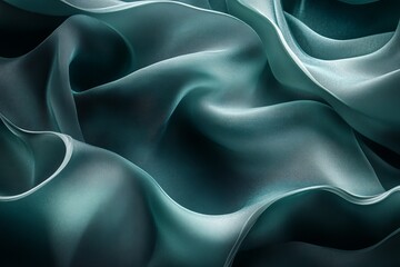 Aufkleber - Soft flowing fabric in shades of teal creates a serene and calming atmosphere for design inspiration