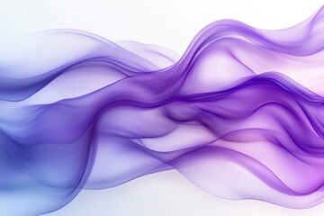 Poster - Soft flowing fabric in shades of purple creating a gentle wave effect against a light background