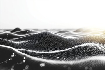 Poster - Waves of light and shadow create an abstract landscape in a minimalist composition under bright sunlight