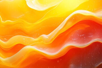 Aufkleber - Colorful layers of translucent resin highlighting shades of orange and yellow in an abstract design