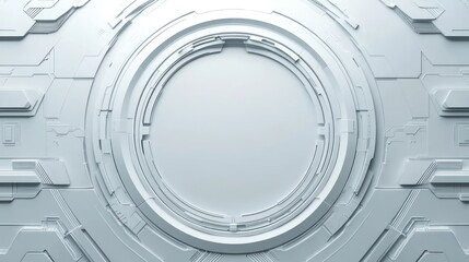 Abstract futuristic technology background with a central empty circle.