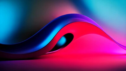 Poster - An abstract artwork featuring a dynamic waving structure, colorful and curving, smooth and glossy, modern and fluid, with a sense of motion and energy