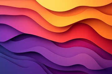 Poster - Colorful abstract wave pattern with gradients and layers in vibrant hues displayed on a textured background