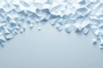 Poster - Intricate paper folding art displays a textured white surface in an artistic arrangement, showcasing depth and dimension