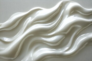 Poster - Soft, flowing texture of creamy liquid on a smooth surface showcasing artistic design and elegance