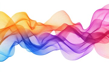 Aufkleber - Colorful abstract waves flowing in vibrant patterns across a white background showcasing artistic design elements