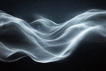 Poster - Ethereal flowing waves create a surreal atmosphere with soft light and darkness blended together