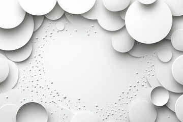 Poster - Abstract composition of white circles and shapes on a smooth background with subtle texture elements for design applications