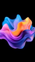 Poster - Captivating spiral sculpture in vibrant colors with smooth curves and flowing shapes against a dark backdrop