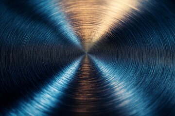 Poster - Circular patterns of brushed metal reflect light in a striking display of texture and color