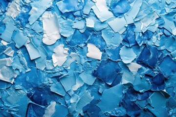 Aufkleber - Plastic fragments reflect sunlight as ocean waves crash along the shore highlighting environmental pollution concerns. Generative AI