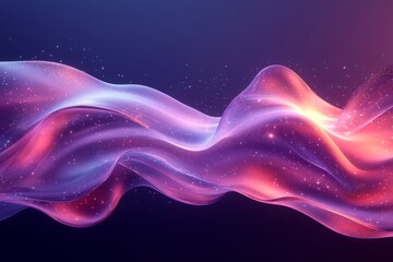 Aufkleber - Colorful flowing abstract waves create a mesmerizing display of light and motion in a vibrant digital design