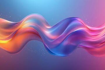 Aufkleber - Colorful flowing waves create a vibrant display of light and movement in an abstract art piece