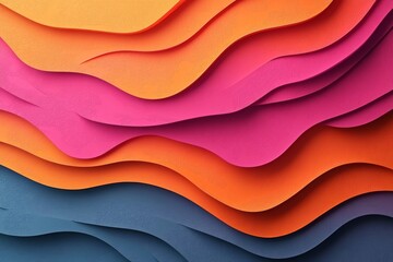 Poster - Colorful layers of textured paper create an abstract pattern showcasing vibrant shades and fluid shapes