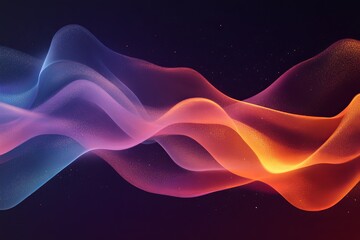 Aufkleber - Colorful abstract waves of light in smooth flowing patterns across a dark background